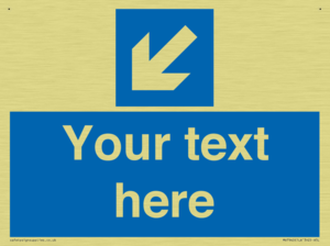 Custom Mandatory directional sign, blue arrow down and left